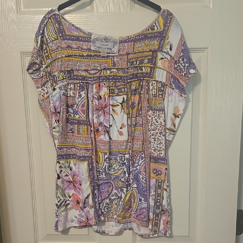 Cato Women's Multicolor Paisley Top